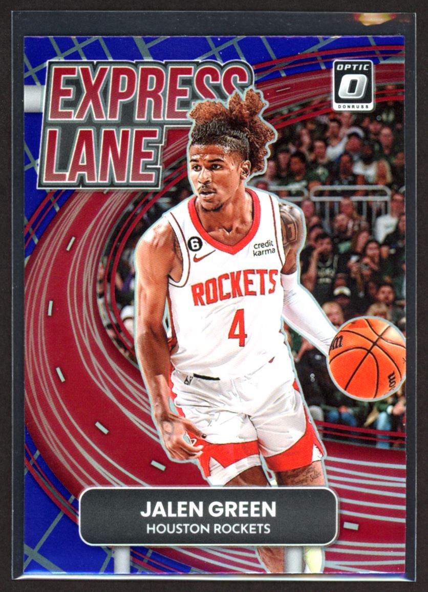 Jalen Green 2022 Donruss Optic Express Lane Purple Prizm Card # 18