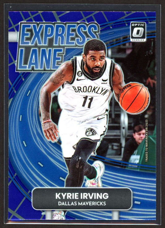 Kyrie Irving (b) 2022 Donruss Optic Express Lane Purple Prizm Card # 8