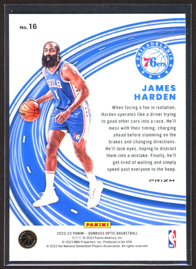 James Harden 2022 Donruss Optic Express Lane Silver Prizm Card # 12