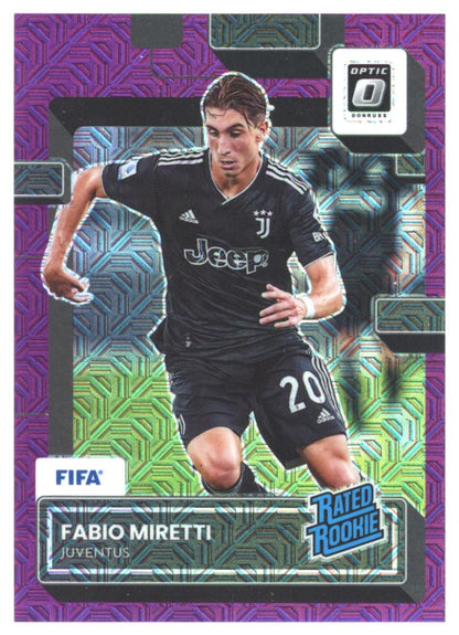 Fabio Miretti Optic Purple Mojo /25 2022 Donruss Optic Pink Ice Rookie Card # 196