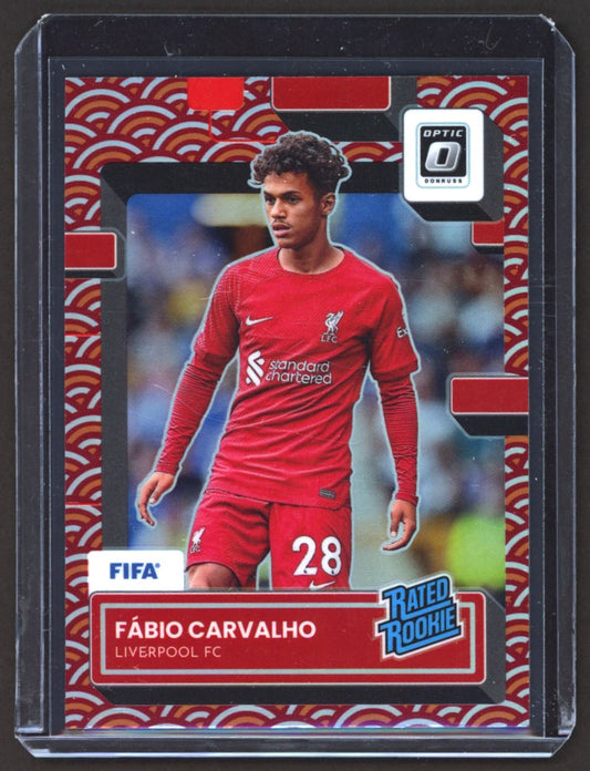 Fabio Carvalho Red Photon SP Color Match 2022 Donruss Optic Rookie Card # 185