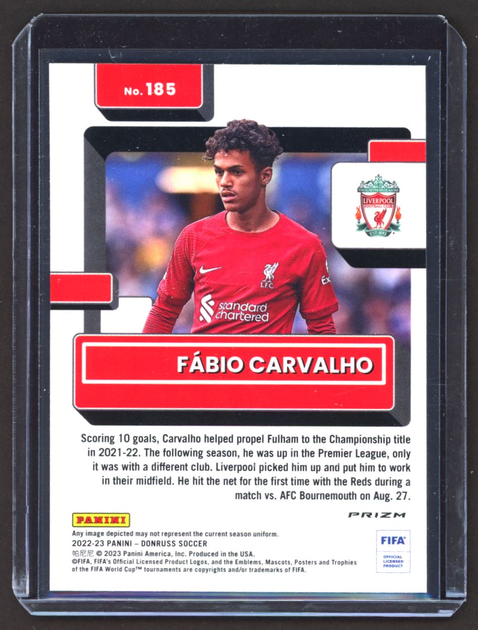 Fabio Carvalho Red Photon SP Color Match 2022 Donruss Optic Rookie Card # 185