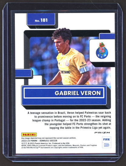 Gabriel Veron Red Photon SP 2022 Donruss Optic Rookie Card # 181