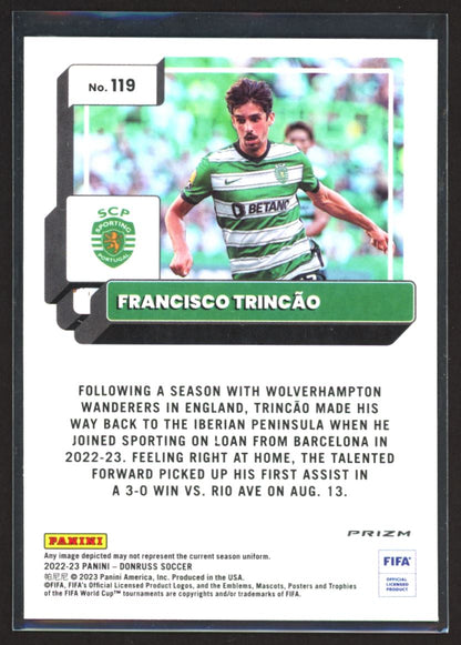 Francisco Trincao Silver Prizm 2022 Donruss Optic Card # 119