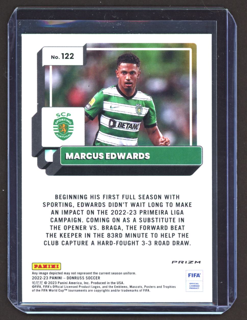 Marcus Edwards Silver Prizm 2022 Donruss Optic Rookie Card # 122