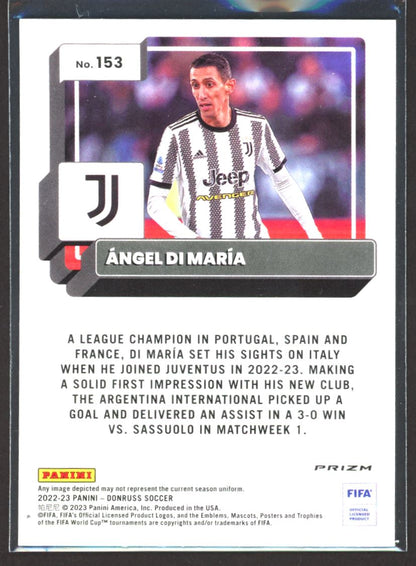 Angel Di Maria (b) Silver Prizm 2022 Donruss Optic Card # 153