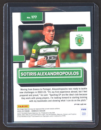 Sotiris Alexandropoulos Silver Prizm 2022 Donruss Optic Rookie Card # 177