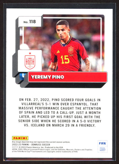 Yeremy Pino Green Foil 2022 Donruss Card # 118