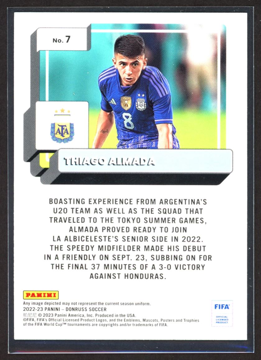 Thiago Almada Green Foil 2022 Donruss Rookie Card # 7