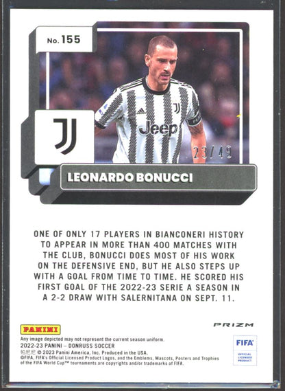 Leonardo Bonucci Optic Teal Mojo /49 2022 Donruss Card # 155