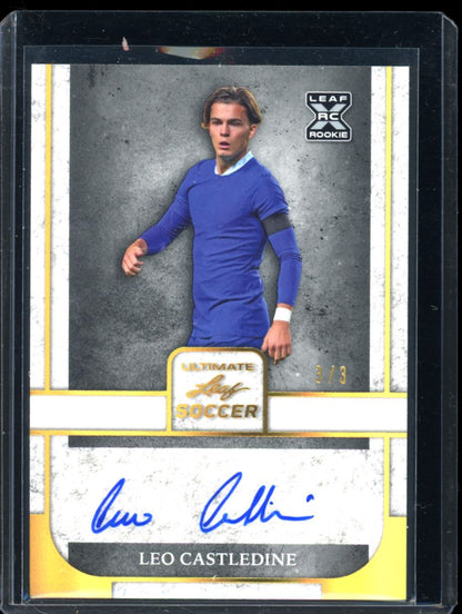 Leo Castledine 3 /3 2022 Leaf Ultimate Soccer Autograph Card # BA-LC2