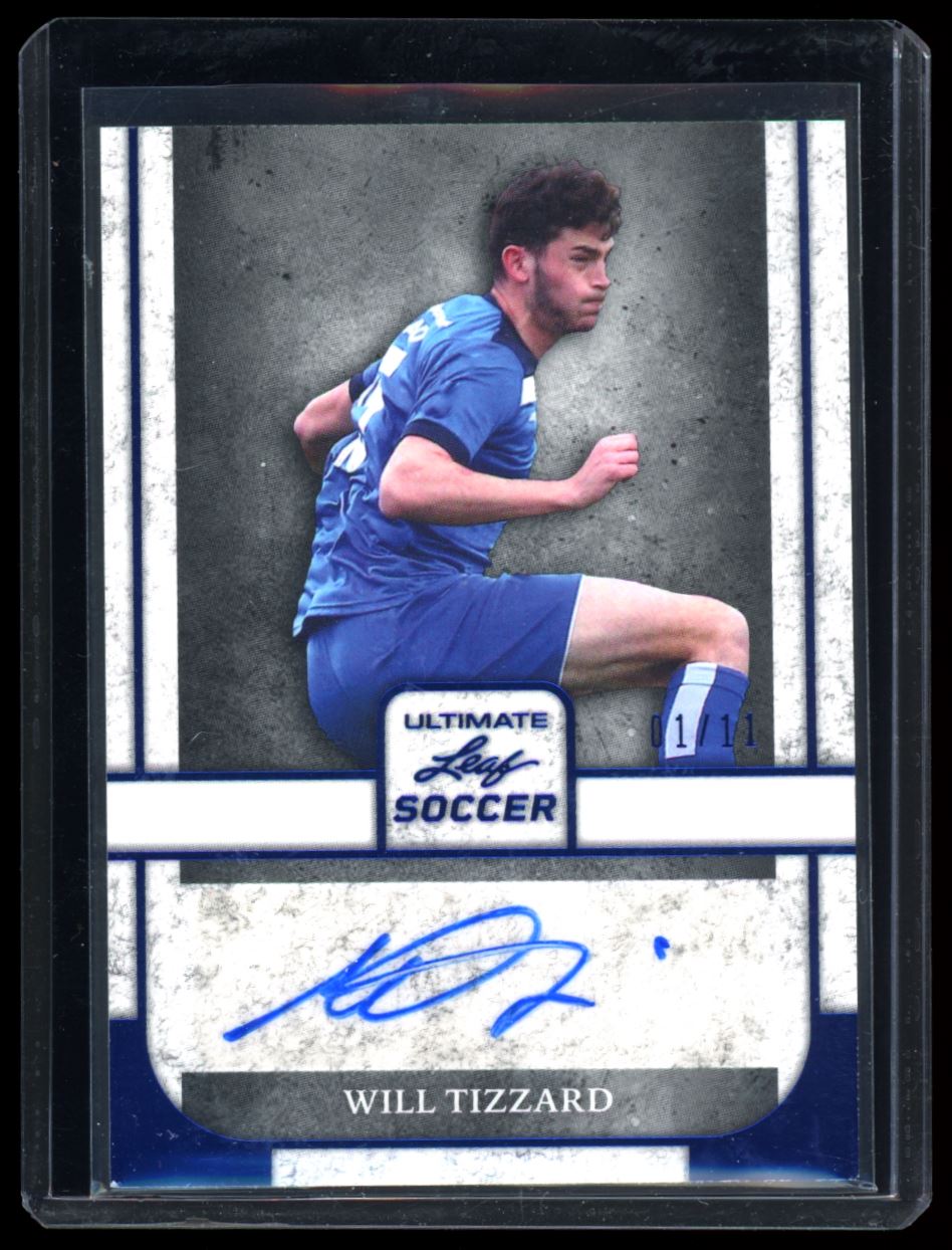 Will Tizzard Blue 1/11 2022 Leaf Ultimate Soccer Autograph Card # BA-WT1