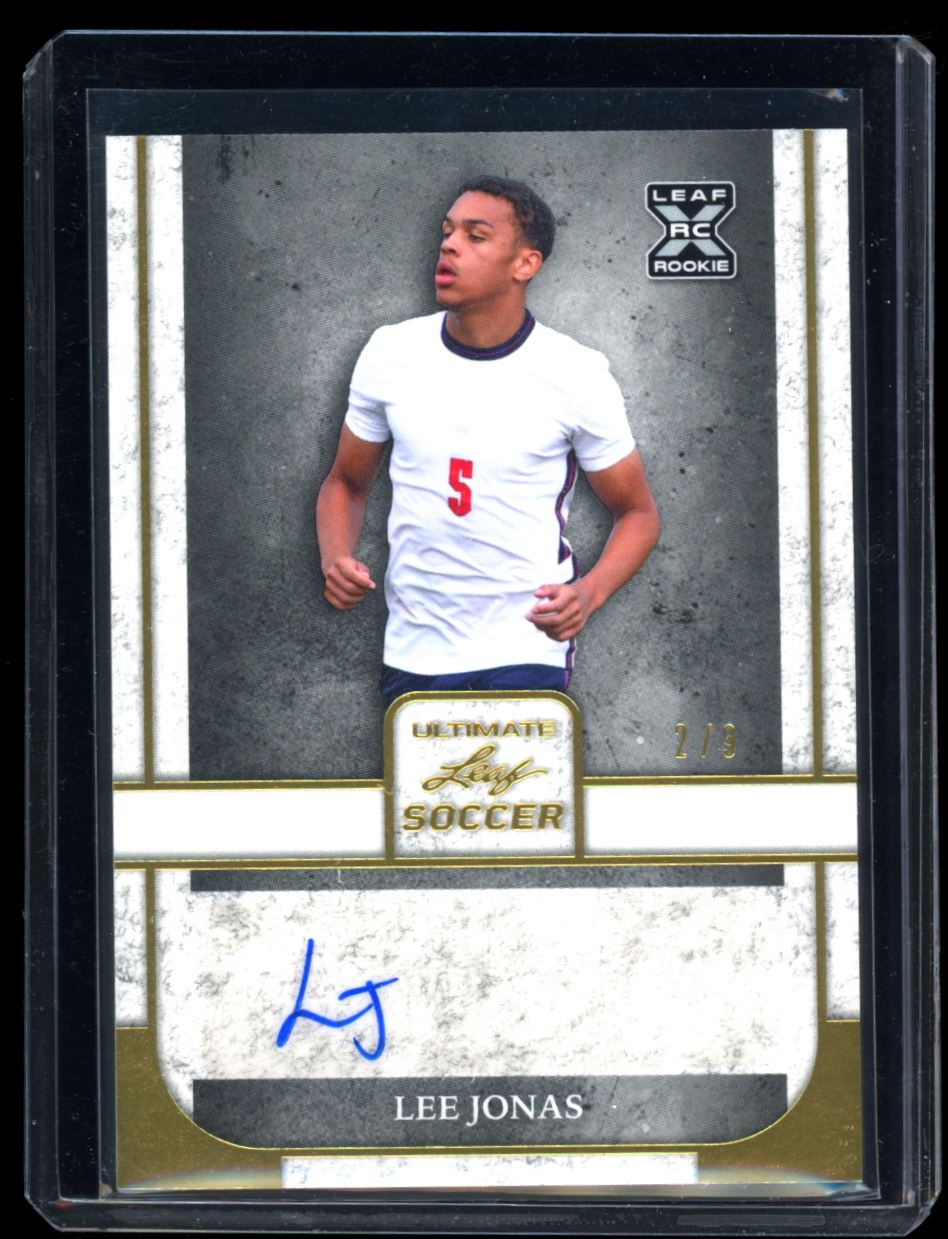 Lee Jonas Gold 2/3 2022 Leaf Ultimate Soccer Rookie Autograph Card # BA-LJ1