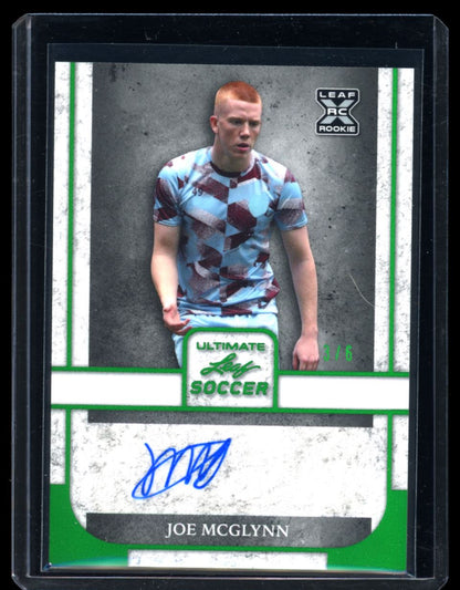 Joe McGlynn Green 3/6 2022 Leaf Ultimate Soccer Rookie Autograph Card # BA-JMG