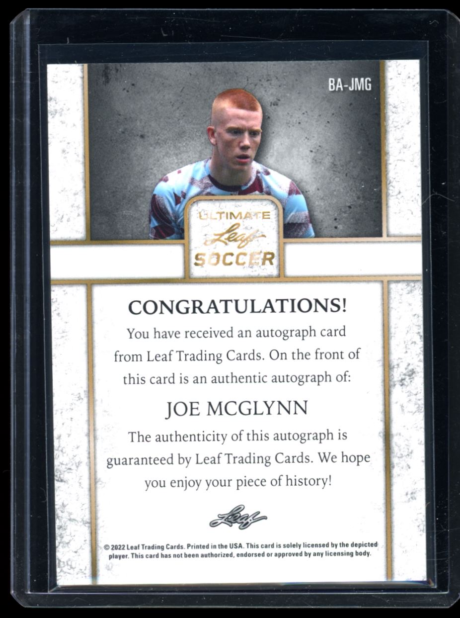 Joe McGlynn Green 3/6 2022 Leaf Ultimate Soccer Rookie Autograph Card # BA-JMG