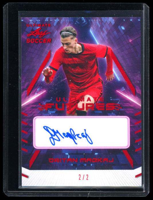 Dritan Maqkaj Ultimate Futures 2/2 2022 Leaf Ultimate Soccer Autograph Card # F-DM2