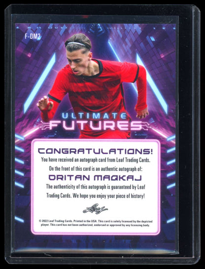 Dritan Maqkaj Ultimate Futures 2/2 2022 Leaf Ultimate Soccer Autograph Card # F-DM2