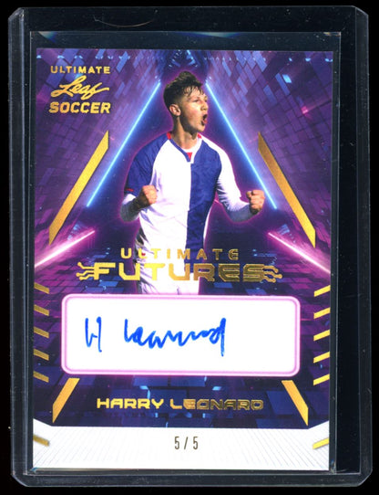 Harry Leonard Ultimate Futures 5/5 2022 Leaf Ultimate Soccer Autograph Card # F-HL1