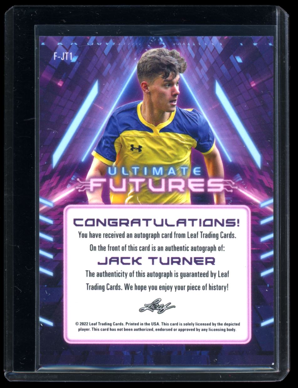 Jack Turner Ultimate Futures 2/8 2022 Leaf Ultimate Soccer Autograph Card # F-JT1