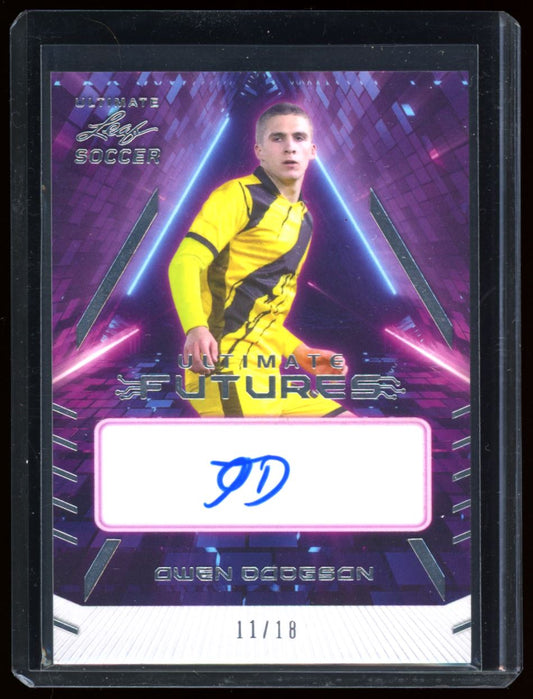 Owen Dodgson Ultimate Futures 11/18 2022 Leaf Ultimate Soccer Autograph Card # F-OD1