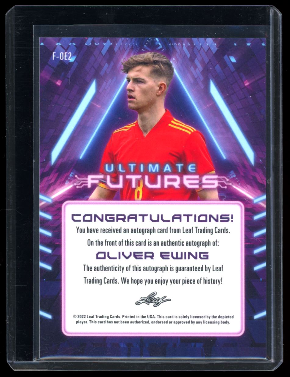 Oliver Ewing Ultimate Futures 04/11 2022 Leaf Ultimate Soccer Autograph Card # F-OE2