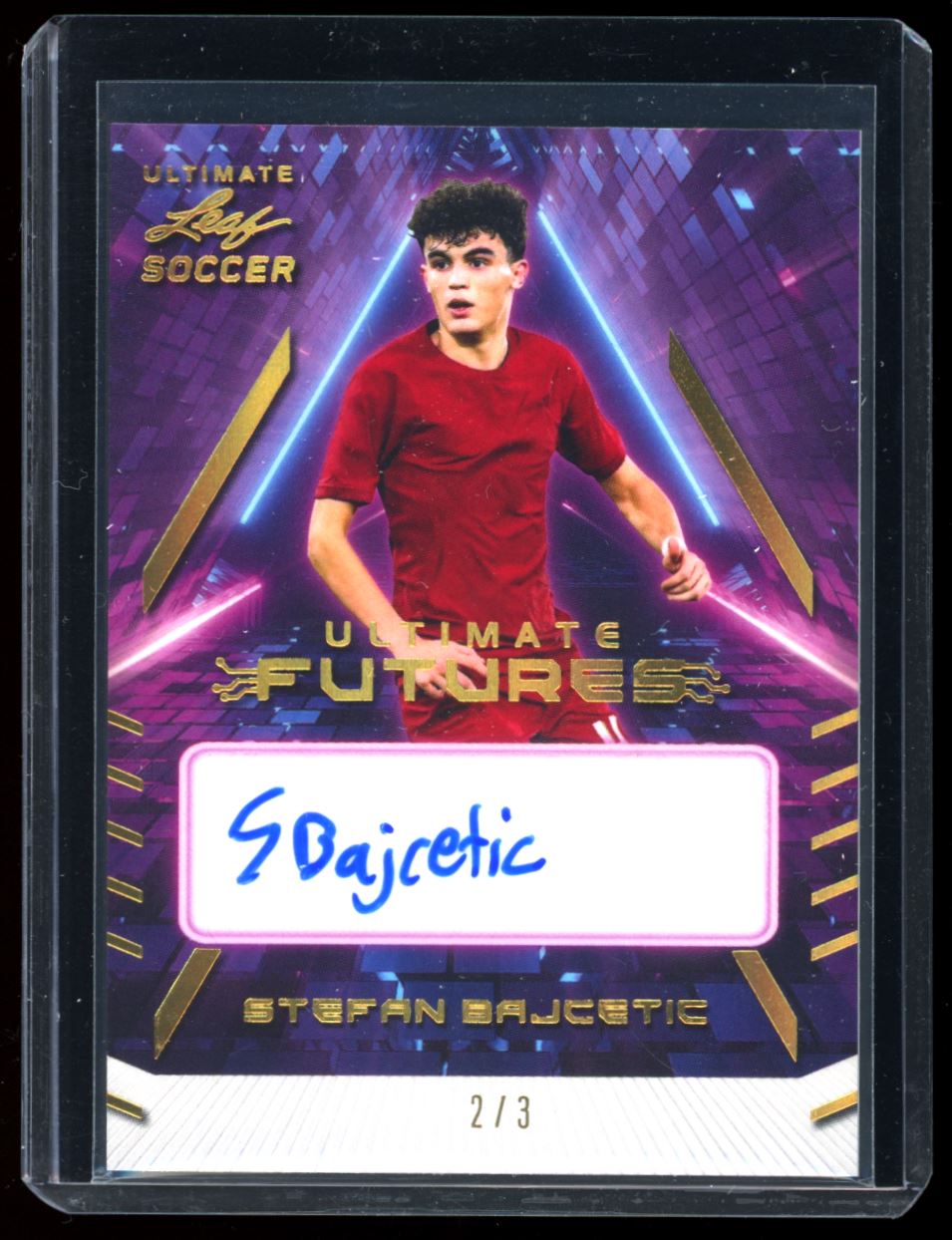 Stefan Bajcetic Ultimate Futures 2/3 2022 Leaf Ultimate Soccer Autograph Card # F-SB2