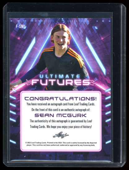 Sean Mcgurk Ultimate Futures 2/3 2022 Leaf Ultimate Soccer Autograph Card # F-SM1