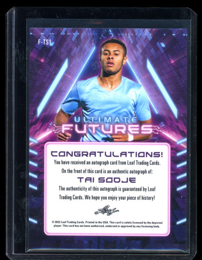 Tai Sodje Ultimate Futures 5/9 2022 Leaf Ultimate Soccer Autograph Card # F-TS1