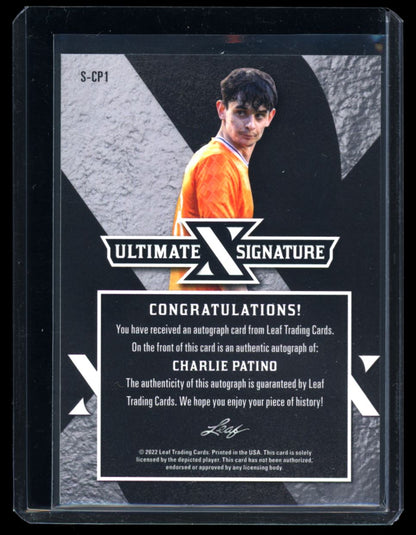 Charlie Patino Ultimate Signatures 04/10 2022 Leaf Ultimate Soccer Autograph Card # S-CP1