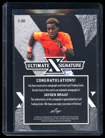 Jayden Braaf Ultimate Signatures 3/3 2022 Leaf Ultimate Soccer Autograph Card # S-JB2