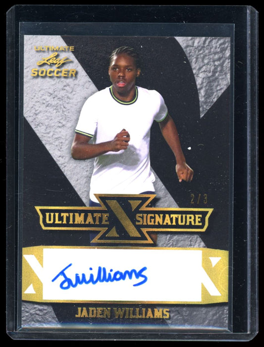 Jaden Williams Ultimate Signatures 2/3 2022 Leaf Ultimate Soccer Autograph Card # S-JW1