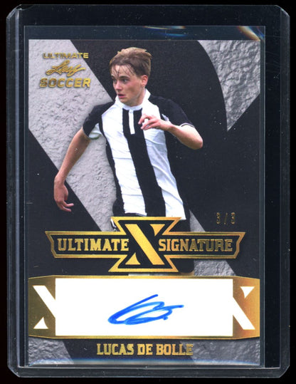 Lucas De Bolle Ultimate Signatures 3/3 2022 Leaf Ultimate Soccer Autograph Card # S-LDB