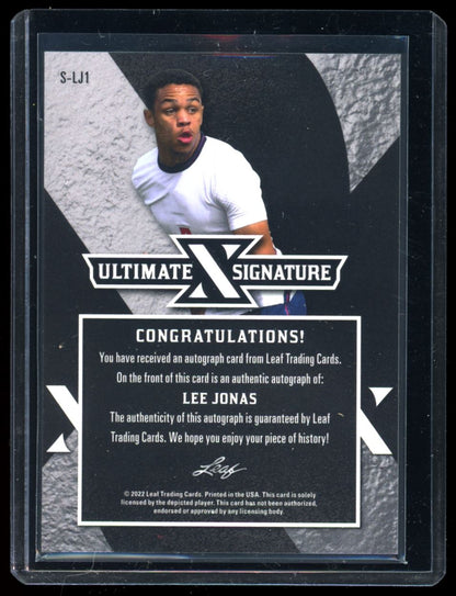 Lee Jonas Ultimate Signatures 3/3 2022 Leaf Ultimate Soccer Autograph Card # S-LJ1