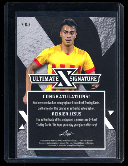 Reinier Jesus Ultimate Signatures 8/9 2022 Leaf Ultimate Soccer Autograph Card # S-RJ2