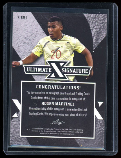 Roger Martinez Ultimate Signatures 3/3 2022 Leaf Ultimate Soccer Autograph Card # S-RM1