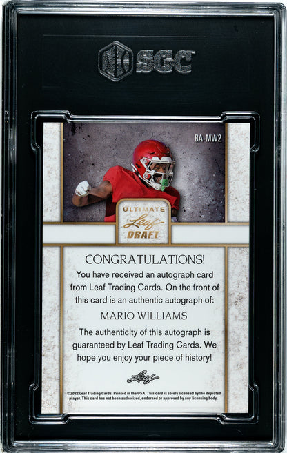 SCG 9.5 Mario Williams 2022 Leaf Ultimate Auto BA-MW2
