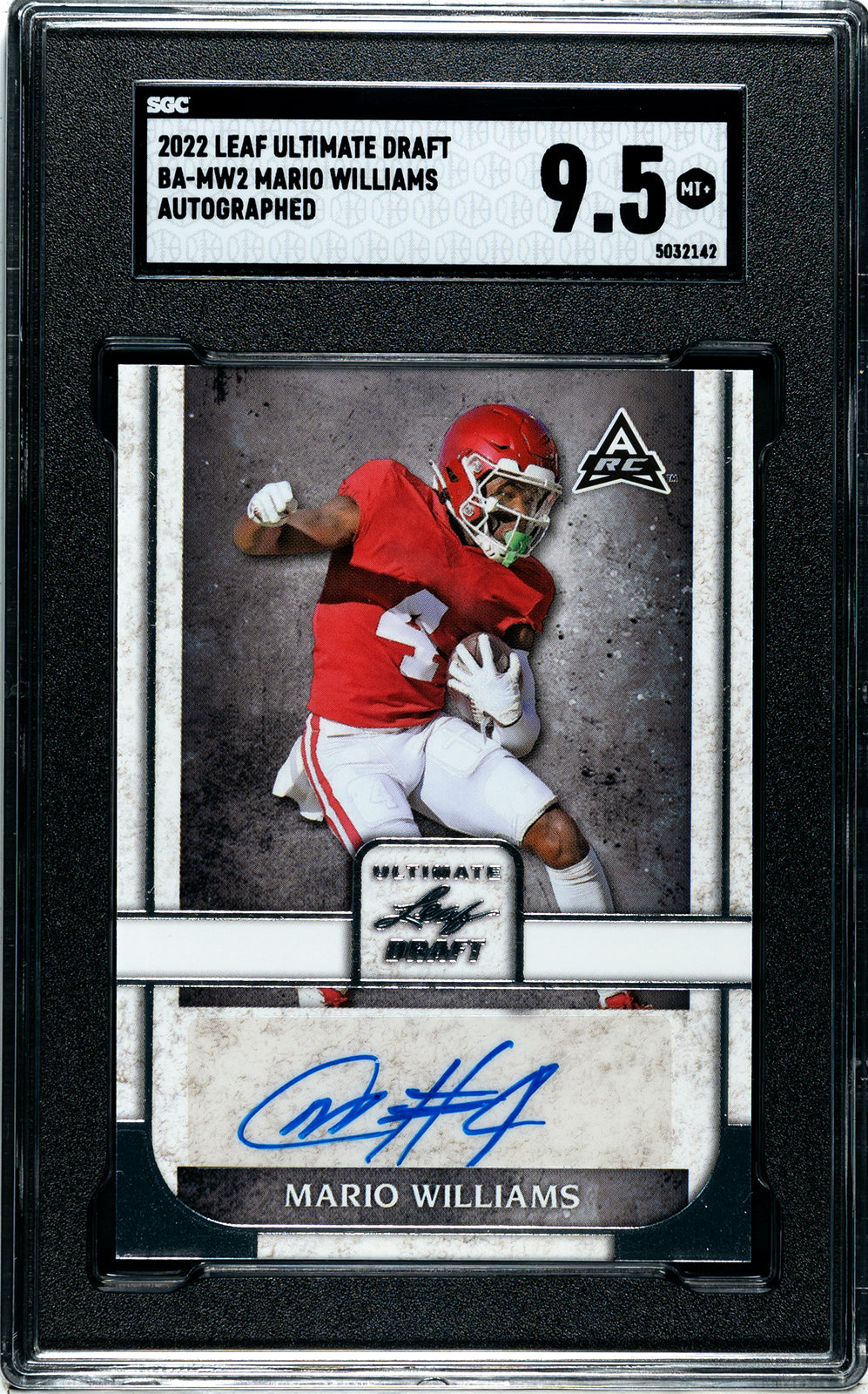SCG 9.5 Mario Williams 2022 Leaf Ultimate Auto BA-MW2