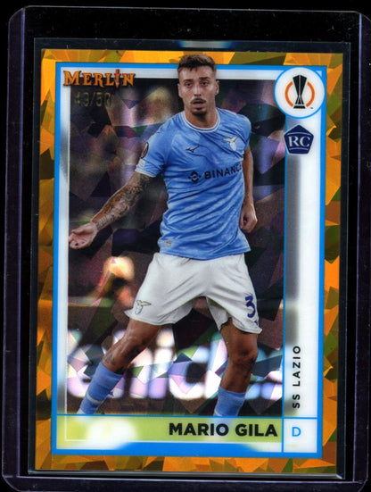 Mario Gila 49/50 2022 Merlin Chrome UEFA Club Competitions Rookie Card # 129