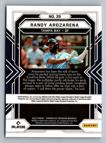 Randy Arozarena 2022 Panini Chronicles Obsidian Card # 35