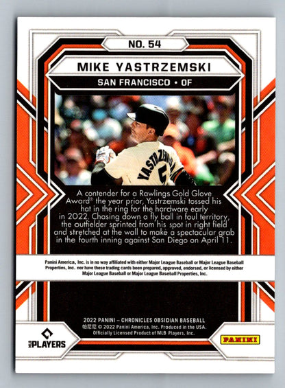 Mike Yastrzemski 2022 Panini Chronicles Obsidian Card # 54