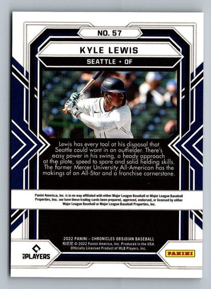 Kyle Lewis 2022 Panini Chronicles Obsidian Card # 57