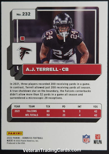 A.J. Tarrell 2022 Panini Donruss Football Red Press Proof Card # 232