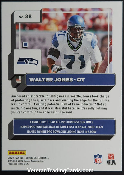 Walter Jones 2022 Panini Donruss Football Red Press Proof Card # 38