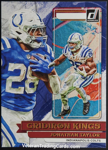 Jonathan Taylor Gridiron Kings 2022 Panini Donruss Football Card # GK-4