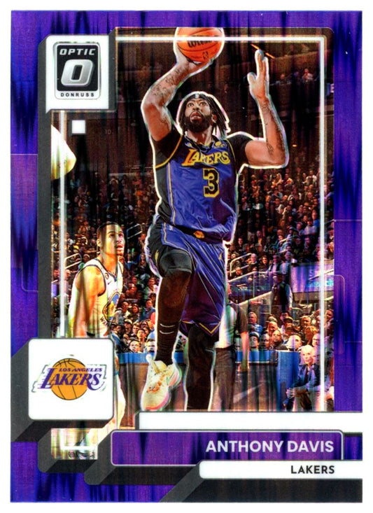 Anthony Davis Purple Shock Prizm 2022 Panini Donruss Optic Card # 122