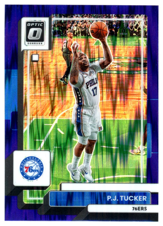 PJ Tucker Purple Shock Prizm 2022 Panini Donruss Optic Card # 14