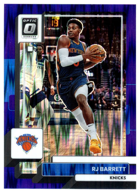 RJ Barrett Purple Shock Prizm 2022 Panini Donruss Optic Card # 28