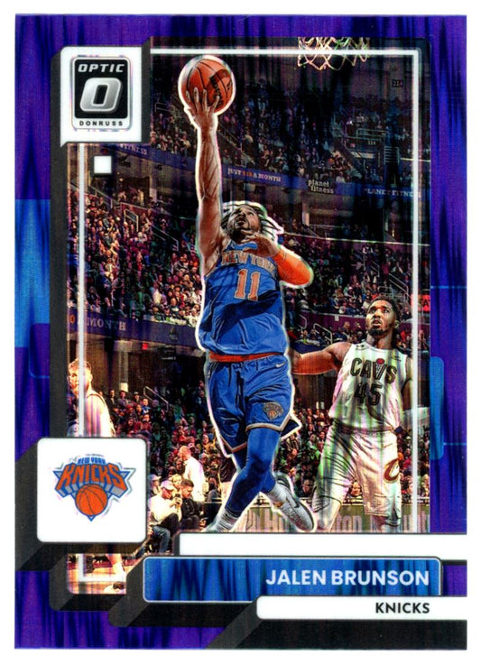 Jalen Brunson Purple Shock Prizm 2022 Panini Donruss Optic Card # 3