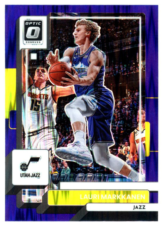 Lauri Markkanen Purple Shock Prizm 2022 Panini Donruss Optic Card # 69