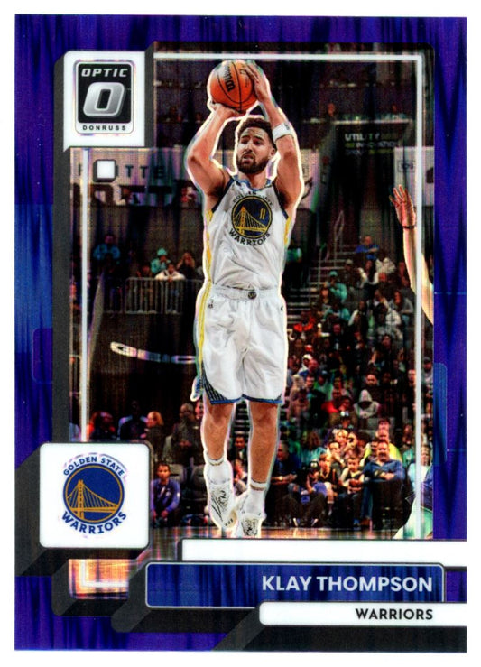 Klay Thompson Purple Shock Prizm 2022 Panini Donruss Optic Card # 71